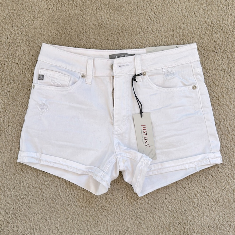 Just USA White High Rise Size S NWT